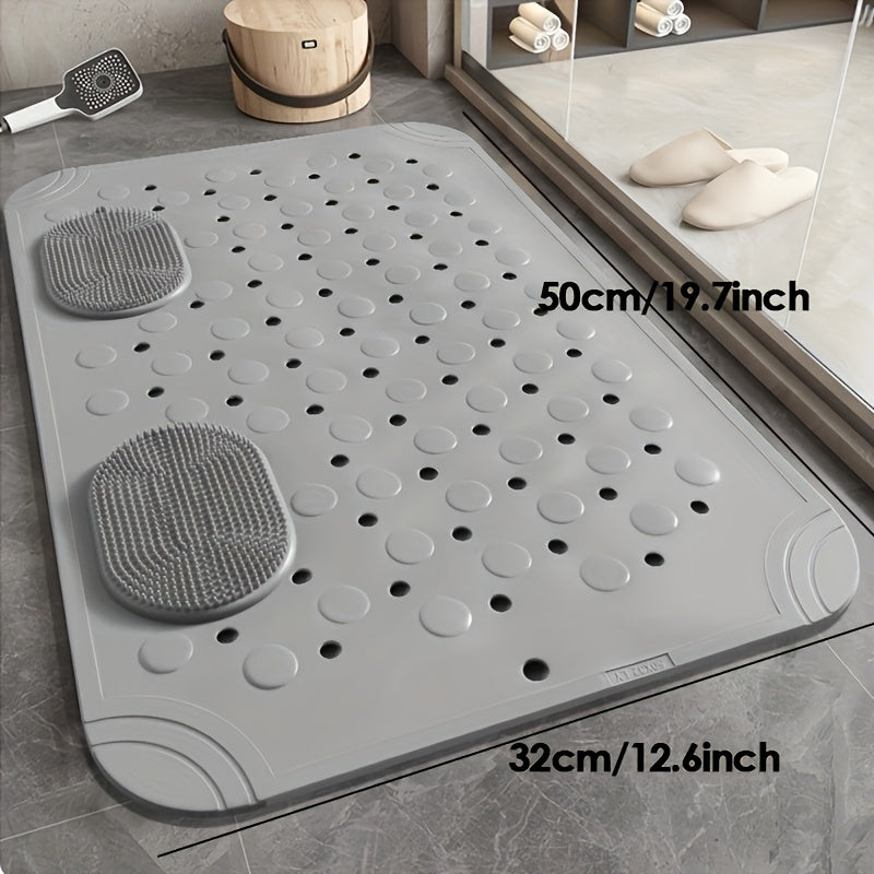 Bathroom Shower Anti-Fall Anti-Slip Mat, Strong Suction Cup Fixed on Back, Premium PVC Material, with Massage Bumps, Shower Safety Carpet, Bathtub Massage Pad, Hotel Bathroom Anti-Slip Foot Pad