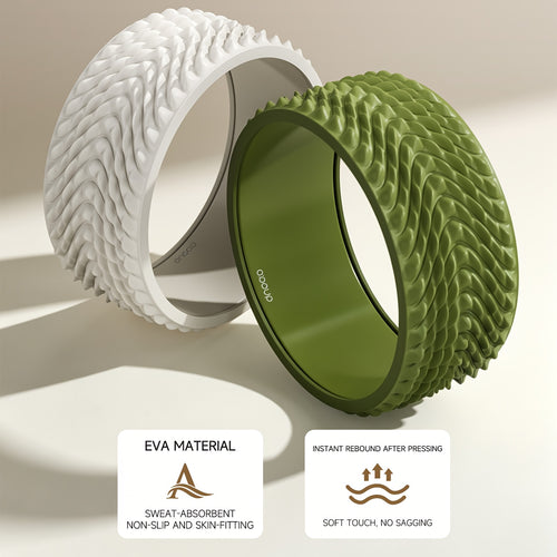 1 Widened Non-Slip EVA Yoga Wheel, Back Opening And Shoulder Opening Back Bending Artifact, Deep Massage to Soothe The Waist And Back, Wave Massage Fitness Roller, Beginner Home Fitness Pilates Massage Back Roller, Unisex