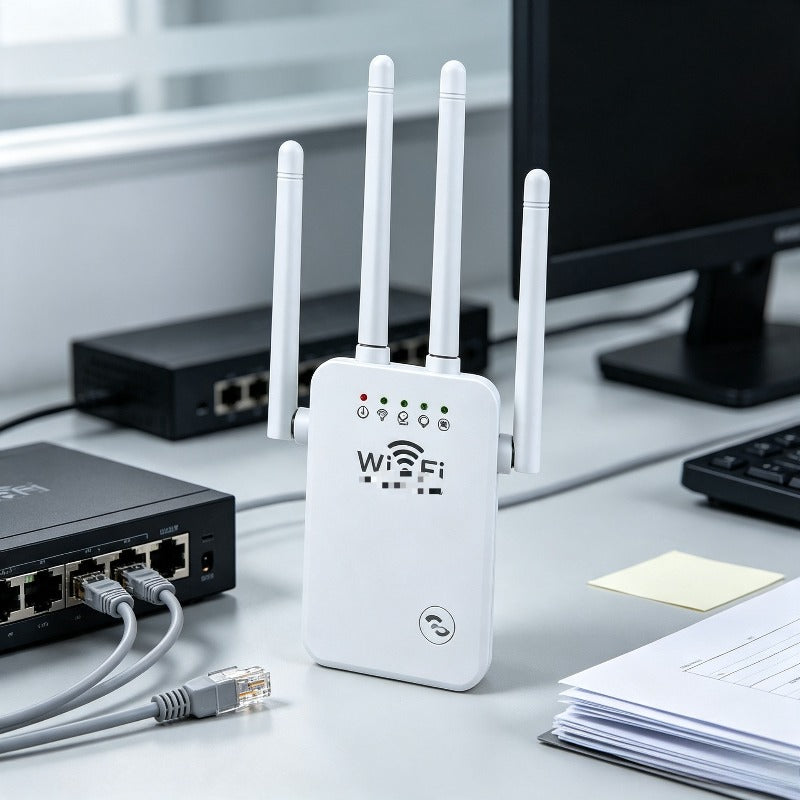 Pošiljka iz lokalnog skladišta, boja nasumična, bežični WiFi pojačivač od 300Mbps, bežični repetitor sa 4 antene, pojačivač WiFi signala za dom, podržava repetitor/ruter/AP mod, pogodan za korišćenje u kući i kancelariji