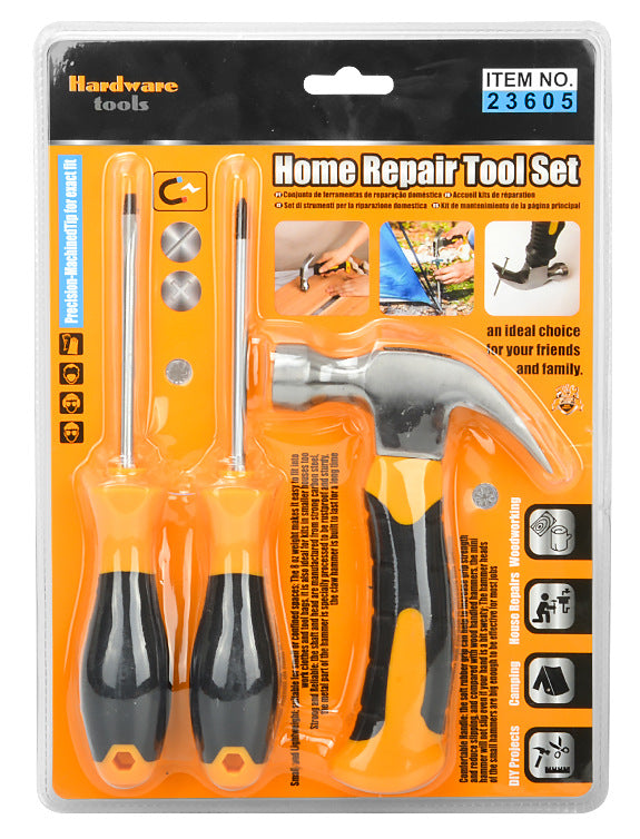 现货跨境工具组套泡壳家用国际站热销组合工具PVC透明组套工具箱