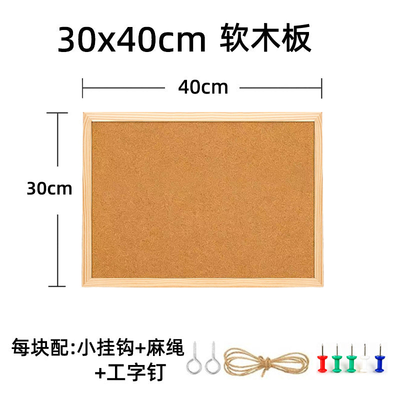 INS木框软木板照片墙水松板幼儿园家居办公家用商用留言展示板