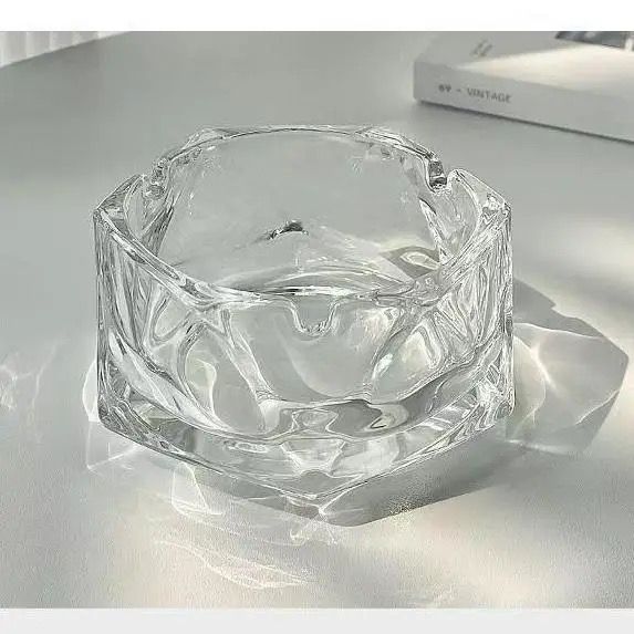酒店玻璃烟灰缸商用高档烟缸家用客厅简约烟盅高级感时尚创意潮流