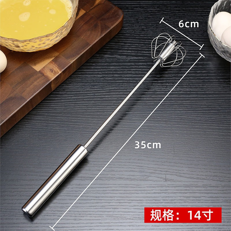 半自动旋转打蛋器不锈钢手持鸡蛋奶油打发厨房烘焙工具手动搅拌棒