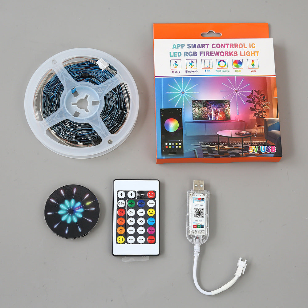2835RGB5050灯带蓝牙遥控智能LED灯带套装户外防水庭院氛围装饰灯