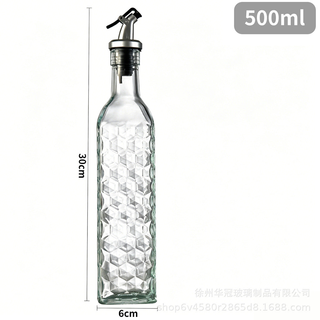 现货500ml雕花油瓶不挂油不漏油油瓶厨房家用料酒酱油分装瓶