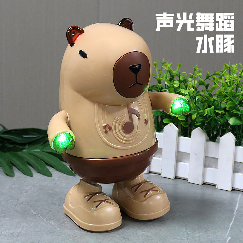 新品儿童电动跳舞卡皮巴拉左右摇摆行走灯光音乐地摊玩具批发萌宠