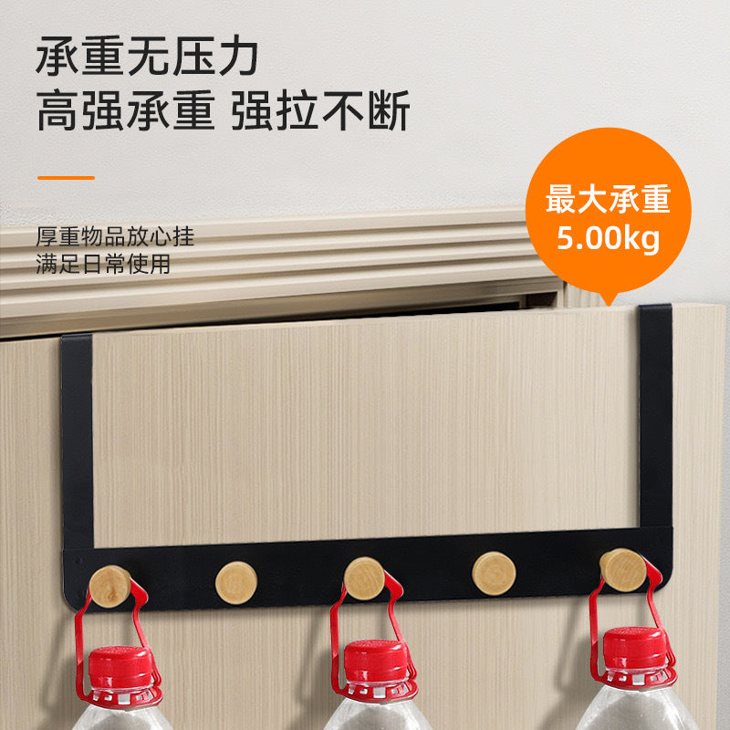 新款家用门后挂钩式衣帽架浴室免打孔毛巾架壁挂式置物架排钩批发
