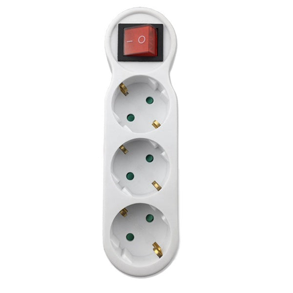 1个 颜色：白色 材质：ABS AC100-240V 欧规 欧式德标带开关一出