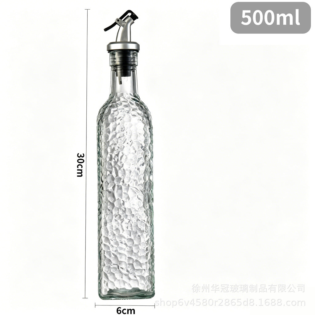 现货500ml雕花油瓶不挂油不漏油油瓶厨房家用料酒酱油分装瓶