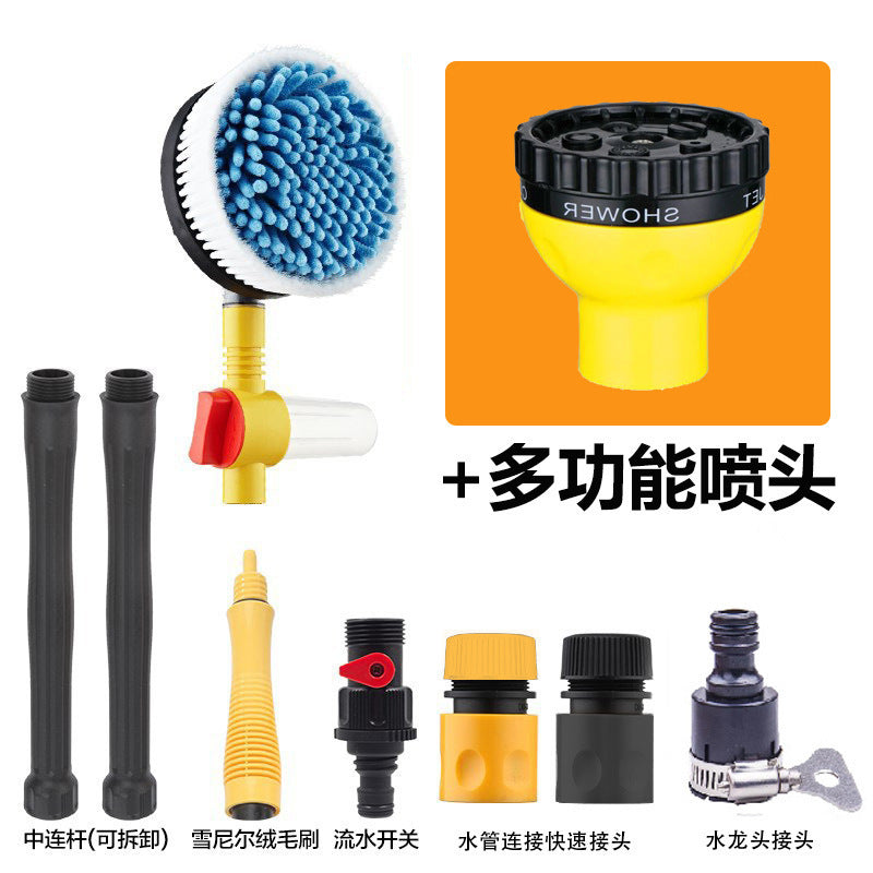 洗车神器通水刷雪尼尔自动旋转拖把家用擦车长柄伸缩刷子洗车拖把