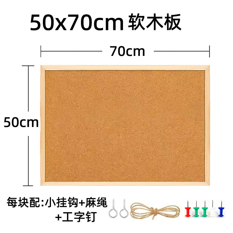 INS木框软木板照片墙水松板幼儿园家居办公家用商用留言展示板