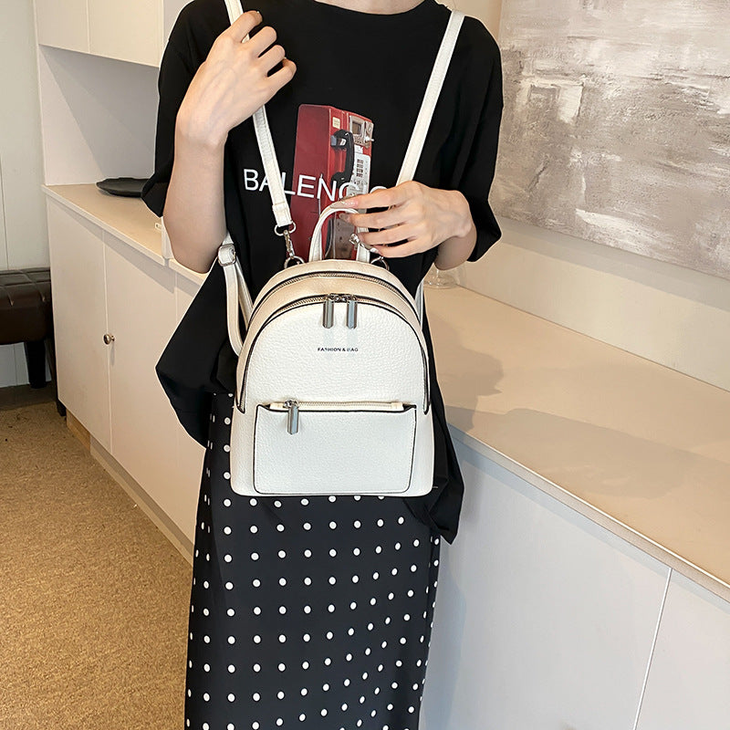 2025新款双肩包女韩版小清新时尚百搭个性背包软皮逛街学生书包女