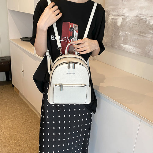 2025新款双肩包女韩版小清新时尚百搭个性背包软皮逛街学生书包女