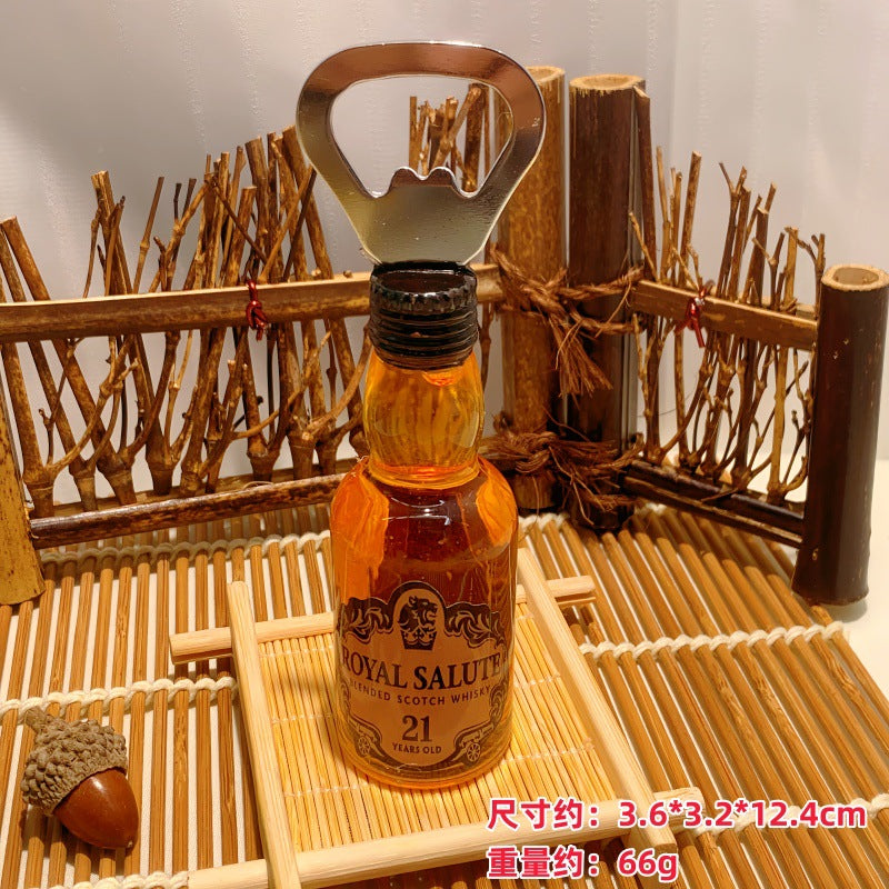 家用好物】磁吸啤酒开瓶器创意洋酒瓶起子冰箱贴立体酒瓶现货混批