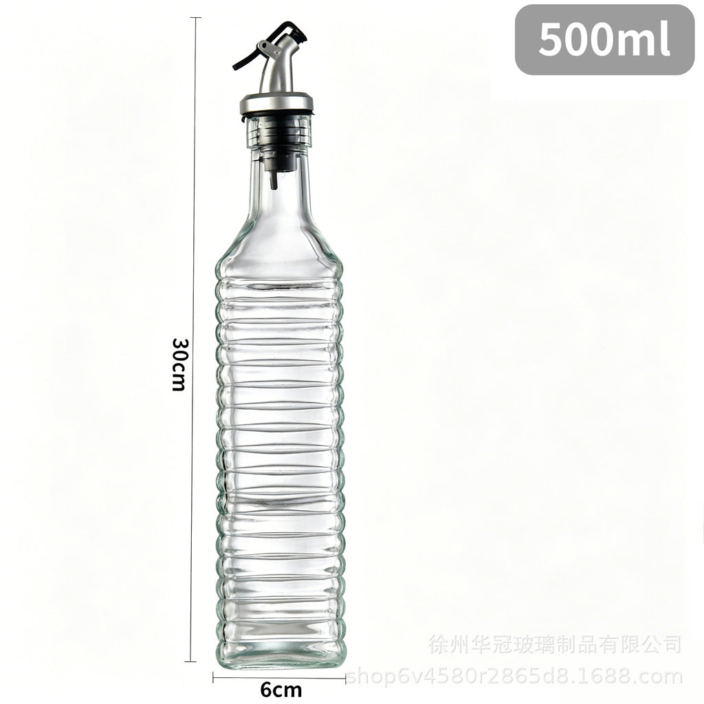 现货500ml雕花油瓶不挂油不漏油油瓶厨房家用料酒酱油分装瓶