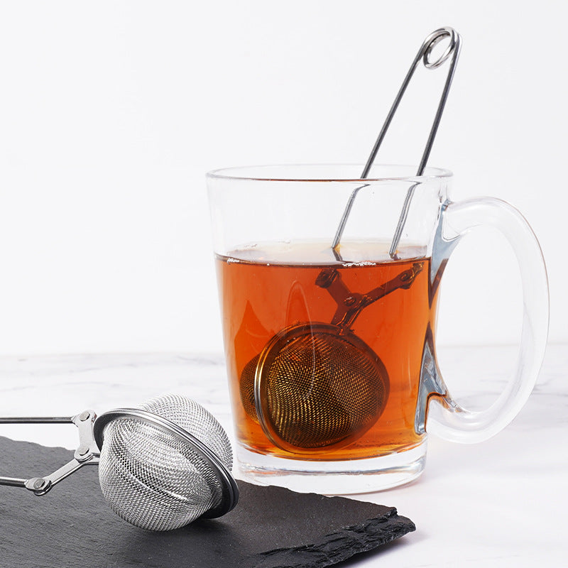 不锈钢茶叶过滤器 茶滤球夹 手持式茶漏 细网泡茶器 散茶过滤网