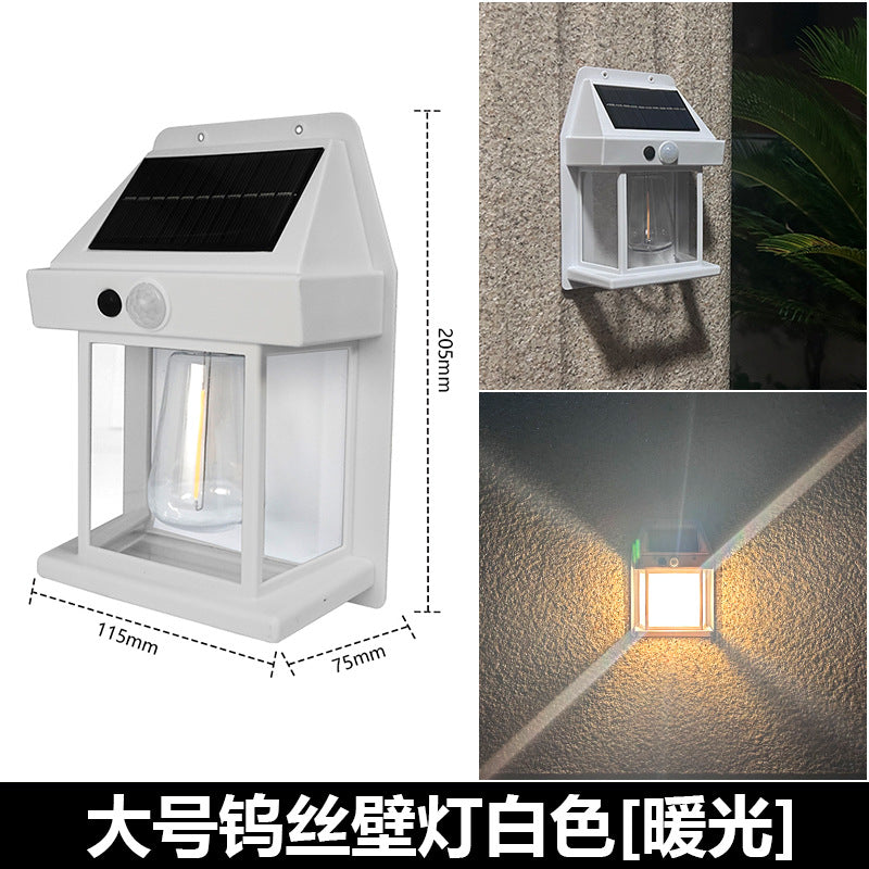 新款太阳能壁灯户外装饰花园庭院家用防水钨丝壁灯室外装饰围墙灯