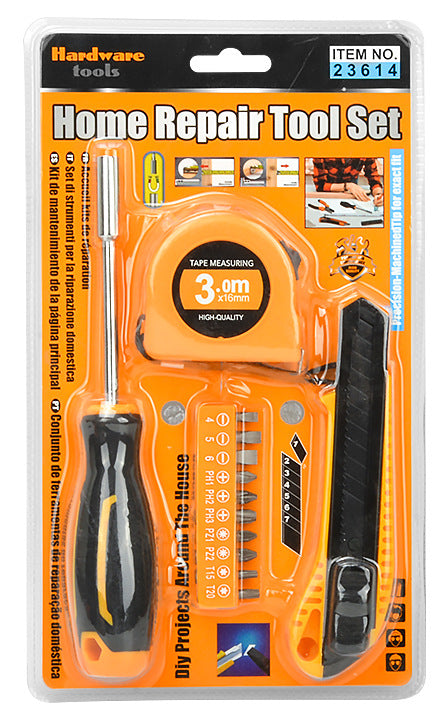 现货跨境工具组套泡壳家用国际站热销组合工具PVC透明组套工具箱