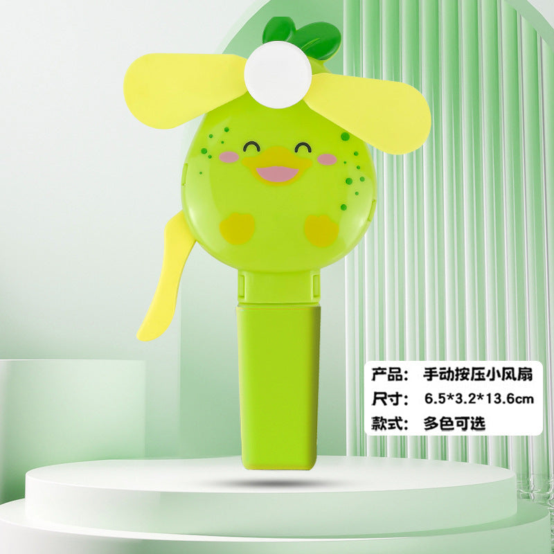儿童小风扇水果蔬菜按压小玩具摆摊礼品批发跨境外贸手摇手压风扇