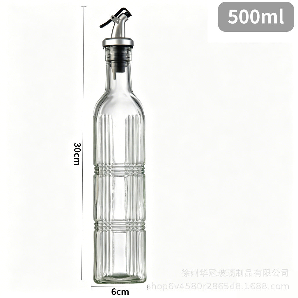 现货500ml雕花油瓶不挂油不漏油油瓶厨房家用料酒酱油分装瓶