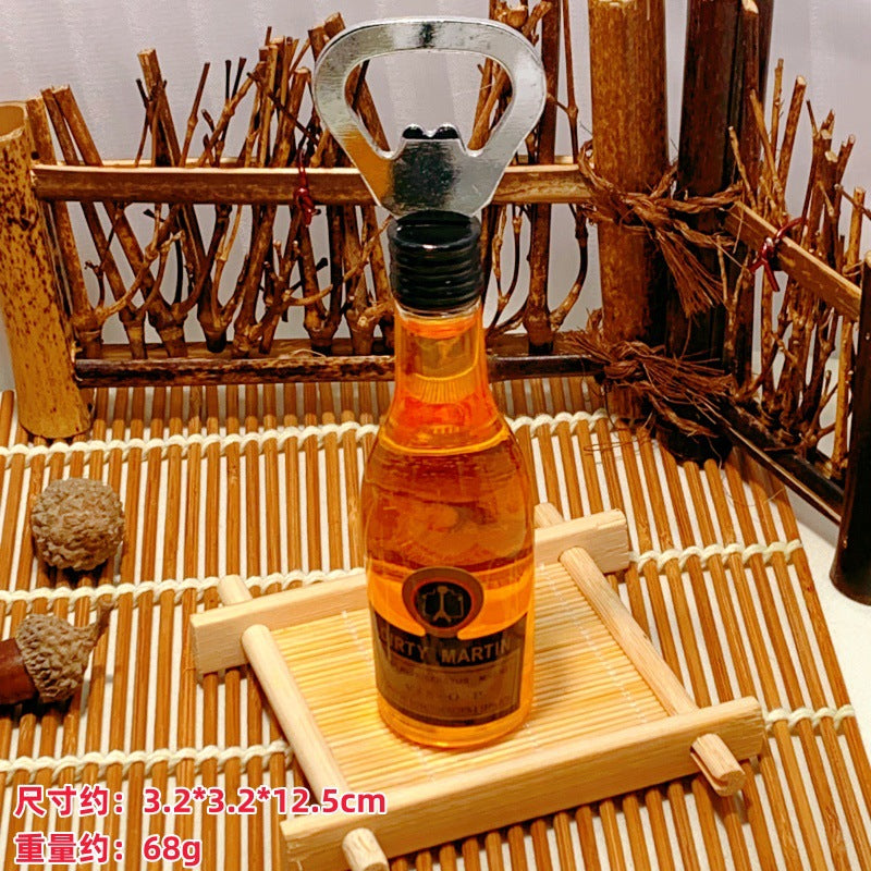 家用好物】磁吸啤酒开瓶器创意洋酒瓶起子冰箱贴立体酒瓶现货混批
