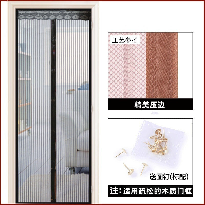 夏季防蚊门帘磁性软纱门 防蚊纱门 印花磁性软纱门防蚊纱门