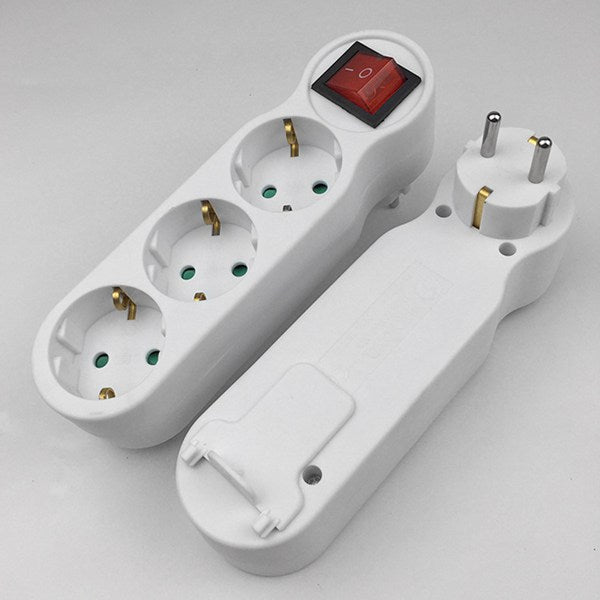 1个 颜色：白色 材质：ABS AC100-240V 欧规 欧式德标带开关一出