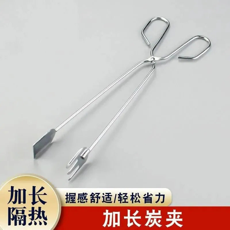 不锈钢食物烧烤夹子木炭夹钳面包食品多功能牛排商用油炸剪刀烘焙