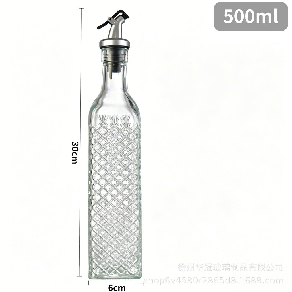 现货500ml雕花油瓶不挂油不漏油油瓶厨房家用料酒酱油分装瓶