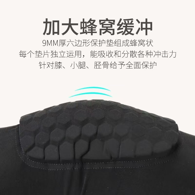 跨境跑步运动护膝儿童篮球足球蜂窝护膝防撞护臂护肘骑行护具装备