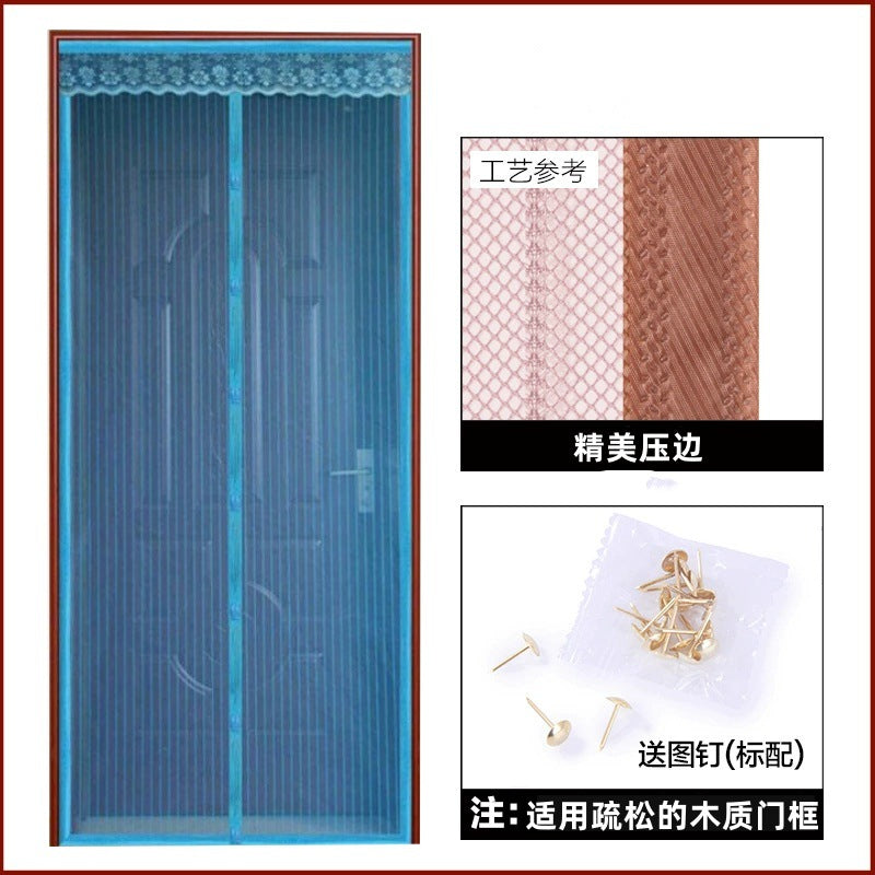 夏季防蚊门帘磁性软纱门 防蚊纱门 印花磁性软纱门防蚊纱门