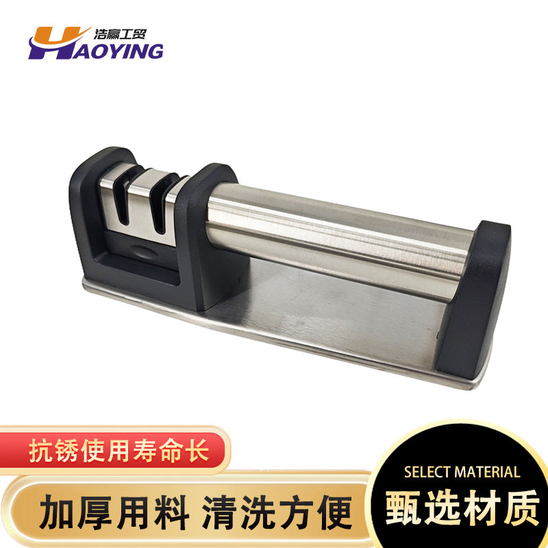 2025新款二卡口陶瓷钨钢快速磨刀器厨房工具手动磨刀石家用刀具