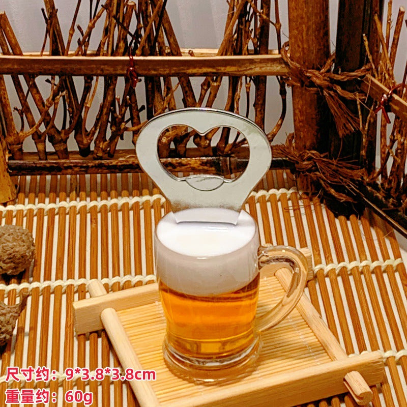 家用好物】磁吸啤酒开瓶器创意洋酒瓶起子冰箱贴立体酒瓶现货混批