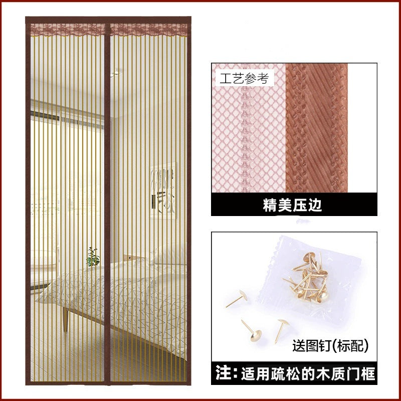 夏季防蚊门帘磁性软纱门 防蚊纱门 印花磁性软纱门防蚊纱门