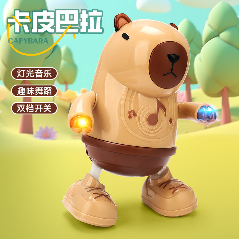 新品儿童电动跳舞卡皮巴拉左右摇摆行走灯光音乐地摊玩具批发萌宠