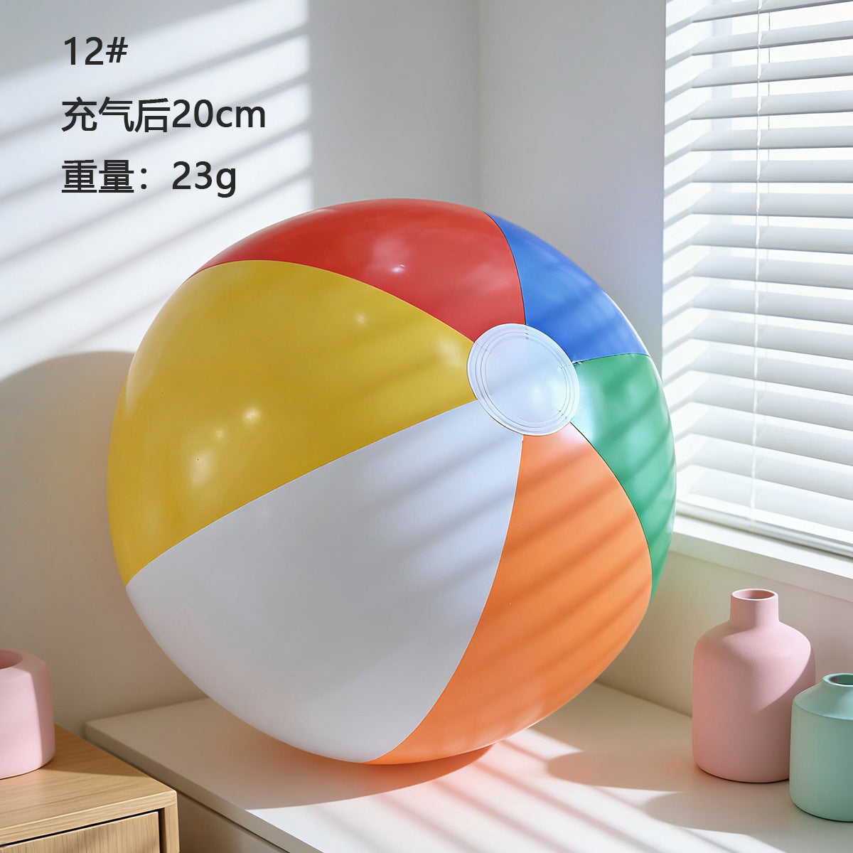 跨境热销充气亮片沙滩球户外水上透明PVC球充气海洋球戏水玩具球