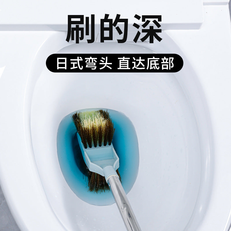卫生间马桶刷子无死角家用双面刷硬毛加长不锈钢杆壁挂洗厕所神器