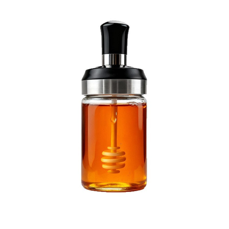 厨房用品调料罐勺盖一体玻璃调味瓶油刷盐糖佐料罐蜂蜜棒透明空