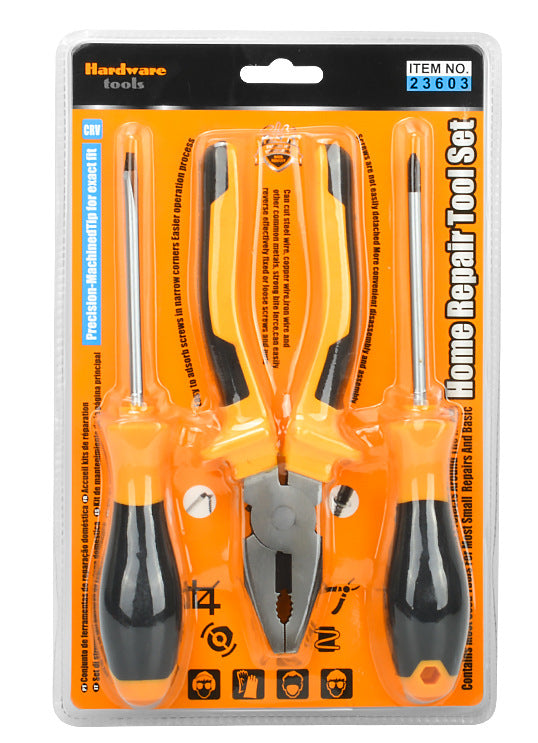 现货跨境工具组套泡壳家用国际站热销组合工具PVC透明组套工具箱