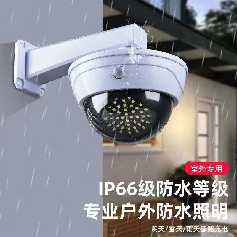 新款太阳能仿真监控摄像头防贼灯路灯家用户外庭院人体感应照明灯