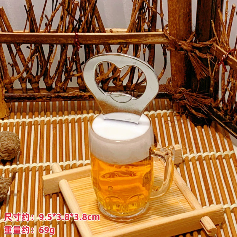 家用好物】磁吸啤酒开瓶器创意洋酒瓶起子冰箱贴立体酒瓶现货混批
