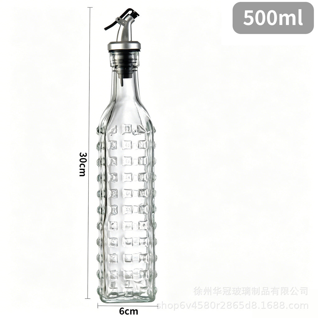 现货500ml雕花油瓶不挂油不漏油油瓶厨房家用料酒酱油分装瓶