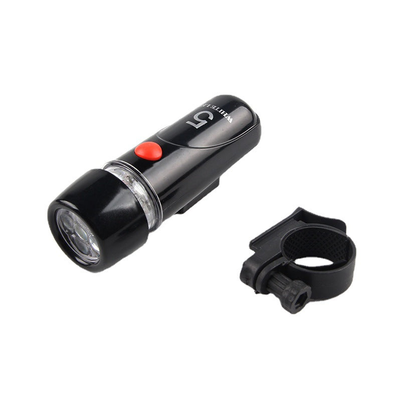 自行车前灯单车夜骑警示灯5LED手电筒小夜灯山地车灯