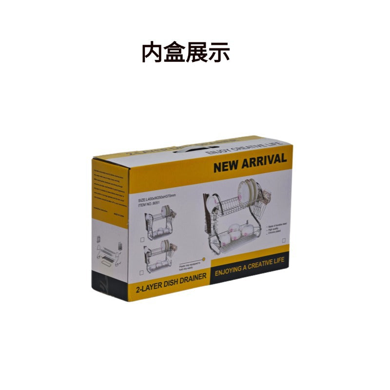 跨境厨房沥水架碗碟架置物架 S型碗架  出租屋双层多功能台面碗架