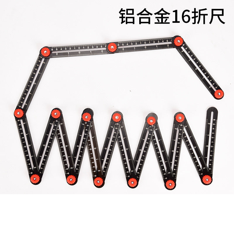 万向六折尺泥瓦工具贴瓷砖神器铺地面开孔折角尺瓷砖开孔定位器