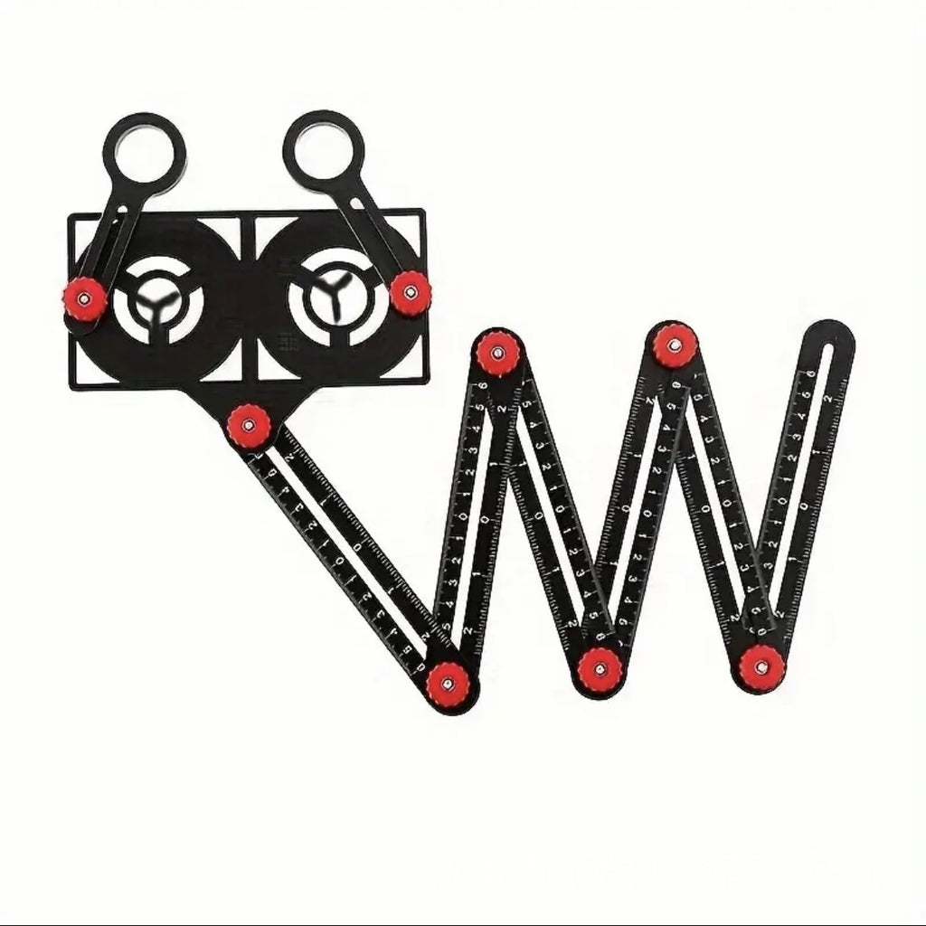 万向六折尺泥瓦工具贴瓷砖神器铺地面开孔折角尺瓷砖开孔定位器