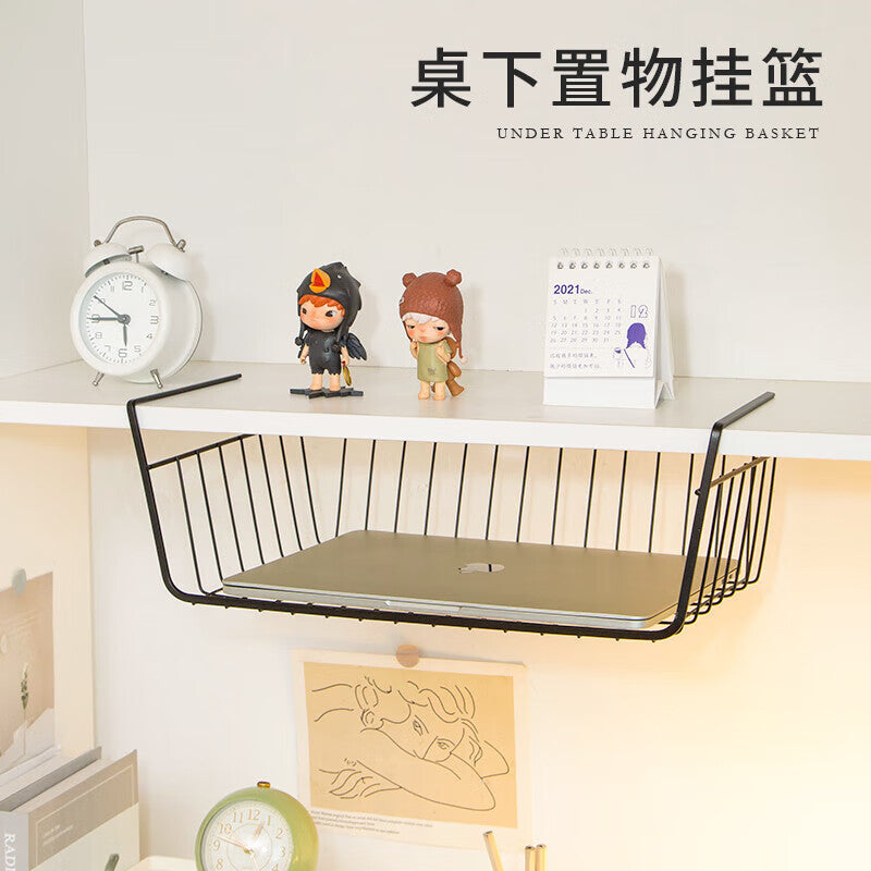 抽拉式衣柜分层收纳架批发桌下挂篮筐厨房下挂置物架吊柜橱柜悬挂