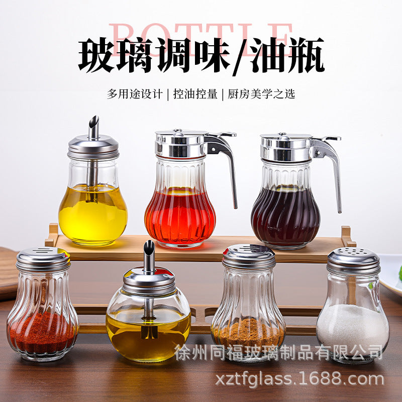 不锈钢盖防漏调味瓶厨房自动开合油壶不挂油酱油瓶醋瓶可印刷LOGO