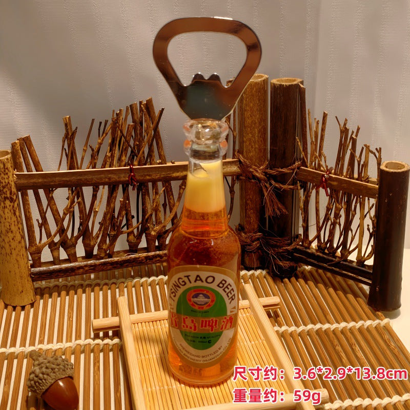 家用好物】磁吸啤酒开瓶器创意洋酒瓶起子冰箱贴立体酒瓶现货混批
