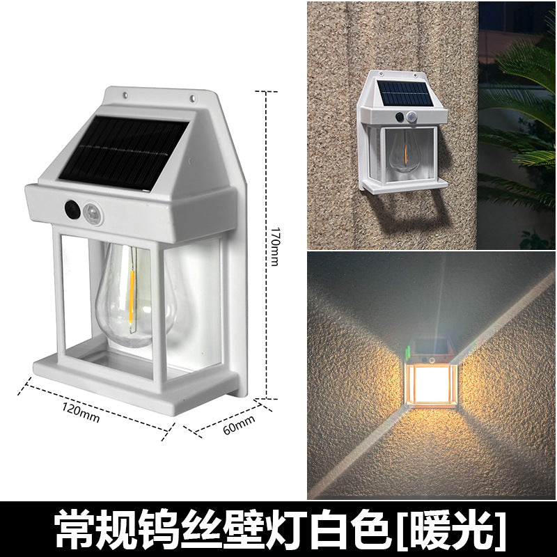 新款太阳能壁灯户外装饰花园庭院家用防水钨丝壁灯室外装饰围墙灯